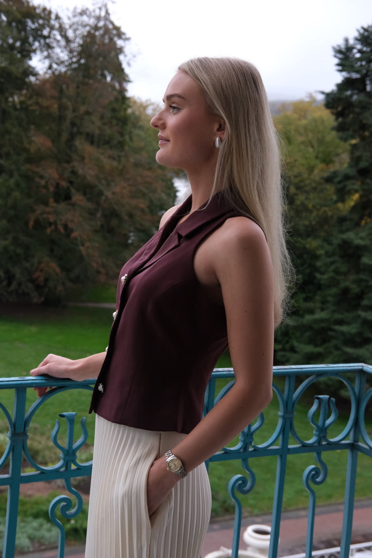 Ascot Vest Burgunder